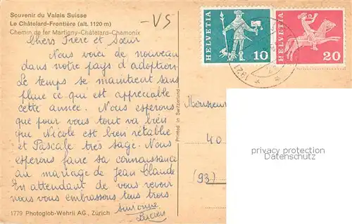 AK / Ansichtskarte Chatelard_Frontiere_74 Chemin de fer Martigny Chatelard Camonix 