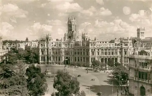 AK / Ansichtskarte Madrid_Spain Plaza de la Cibeles y Palacio de Comunicaciones Madrid Spain