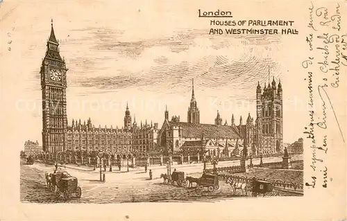 AK / Ansichtskarte London__UK Houses of Parliament and Westminster Hall 