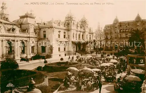 AK / Ansichtskarte Monte Carlo_Monaco Le Casino Terrasse du Cafe de Paris et Hotel 