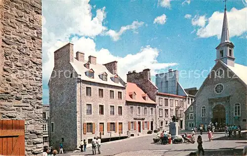 AK / Ansichtskarte Quebec_Canada La Place Royale Trois maisons Barbel Fornel et de la Compagnie des Indes occidentales a cote de leglise Notre Dame des Victoires 