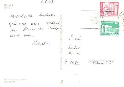 AK / Ansichtskarte Rostock Steintor Strassenbahn 