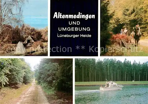 AK / Ansichtskarte Altenmedingen und Umgebung Lueneburger Heide Koenigsgraeber Reiterweg im Reisenmoor Jagdweg Forst Wiebeck Elbe Seitenkanal Altenmedingen