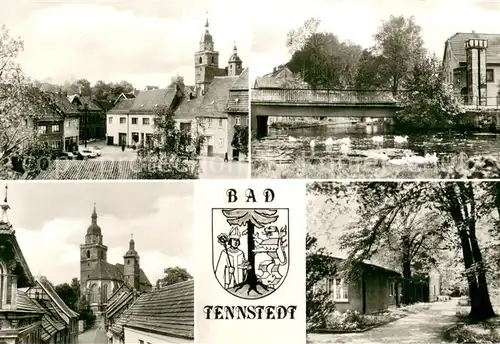 AK / Ansichtskarte Bad_Tennstedt Markt Brueckentor Kirche Badehaus Wappen Bad_Tennstedt