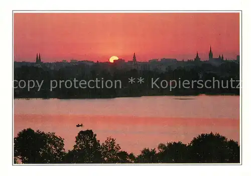 AK / Ansichtskarte Olsztyn_Allenstein Stadtpanorama bei Sonnenuntergang Olsztyn_Allenstein