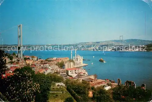 AK / Ansichtskarte Istanbul_Constantinopel_TK Ortakoey Mosque and Bosphorus of Bridge 