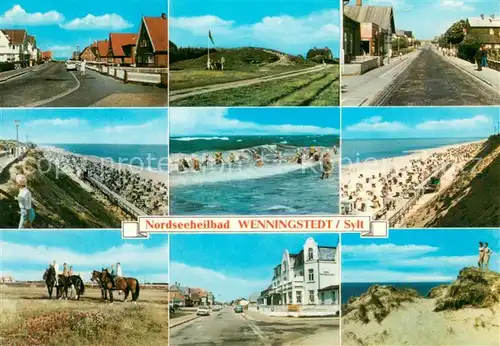 AK / Ansichtskarte Wenningstedt_Sylt Strassen und Strandpartien Reiten Duenen Wenningstedt_Sylt