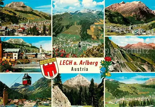 AK / Ansichtskarte Lech_Vorarlberg Teilansichten Fliegeraufnahmen Seilbahn Ortspartie Lech Vorarlberg