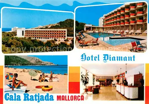 AK / Ansichtskarte Cala_Ratjada_Mallorca Hotel Diamant Rezeption Pool Strand Cala_Ratjada_Mallorca