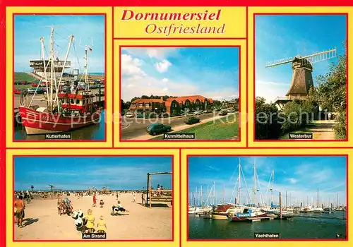 AK / Ansichtskarte Dornumersiel Kutterhafen Kurmittelhaus Westerbur Am Strand Yachthafen Dornumersiel