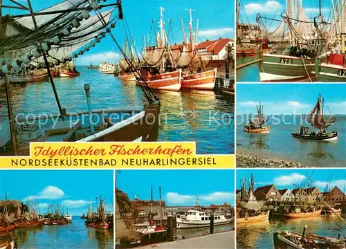 AK / Ansichtskarte Neuharlingersiel Fischerhafen Teilansichten Neuharlingersiel