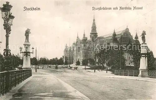 AK / Ansichtskarte Stockholm Djurgsgardsbron och Nordiska Museet Stockholm