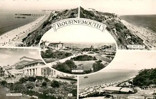 AK / Ansichtskarte Bournemouth_UK East Zig Zag The Pier The East Cliff The Pavilion Durley Chine Bournemouth UK