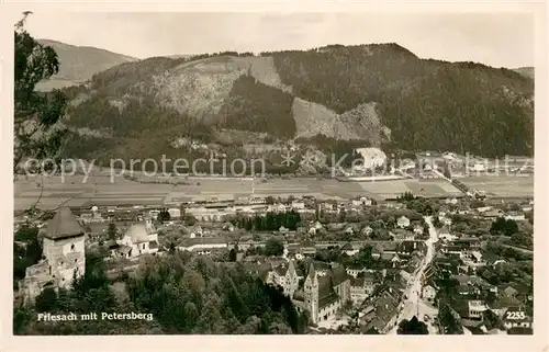 AK / Ansichtskarte Friesach_Kaernten mit Petersberg Fliegeraufnahme Friesach Kaernten