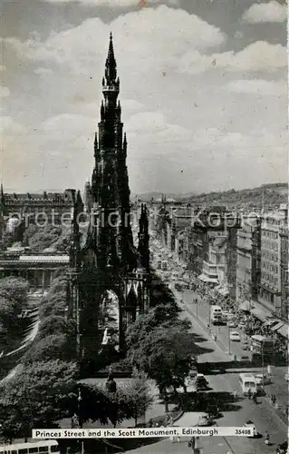 AK / Ansichtskarte Edinburgh__Scotland_UK Princes Stret and the Scott Monument 