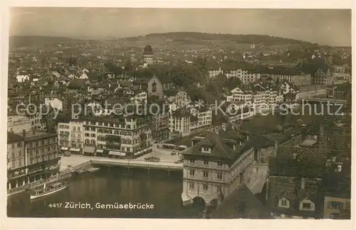 AK / Ansichtskarte Zuerich_ZH Gemuesebruecke Fliegeraufnahme Zuerich_ZH