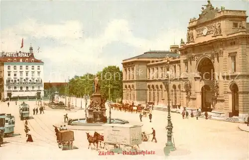AK / Ansichtskarte Zuerich_ZH Bahnhofplatz Zuerich_ZH