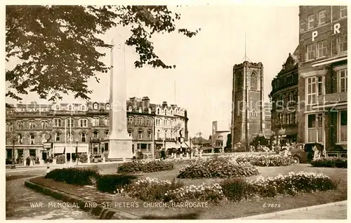 AK / Ansichtskarte Harrogate__UK War Memorial and St Peters Church 