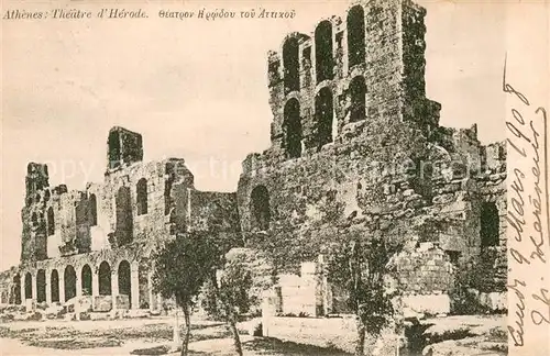 AK / Ansichtskarte Athenes_Athen Theatre dHerode Ruine Athenes Athen