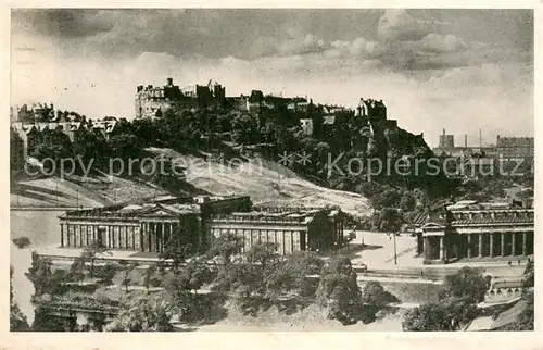 AK / Ansichtskarte Edinburgh__Scotland_UK The Art Galleries and Castle 