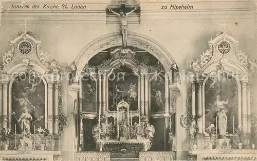 AK / Ansichtskarte Hipsheim_67_Alsace Inneres der Kirche St Ludan 