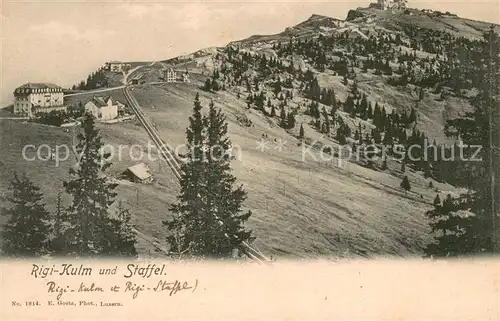 AK / Ansichtskarte Rigi_Kulm Panorama mit Staffel Rigi_Kulm
