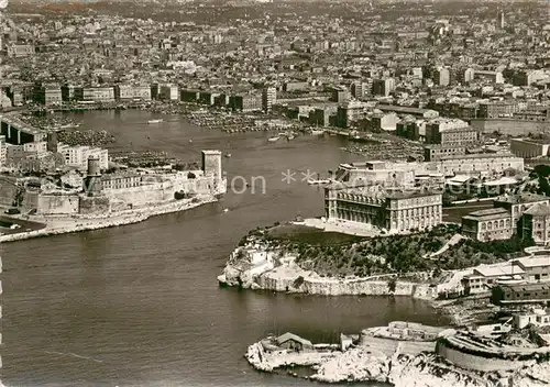 AK / Ansichtskarte Marseille_13 Vue aerienne sur le Vieux Poer le Jardin du Pharo et le Fort St Jean 