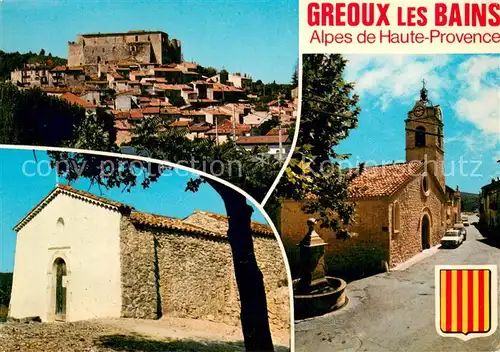 AK / Ansichtskarte Greoux les Bains_04 Vue generale La place de lEglise Notre Dame des Oeufs 