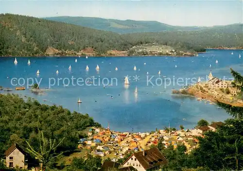 AK / Ansichtskarte Woffelsbach_Simmerath Panorama Campingplatz Rurtalsperre Segeln 