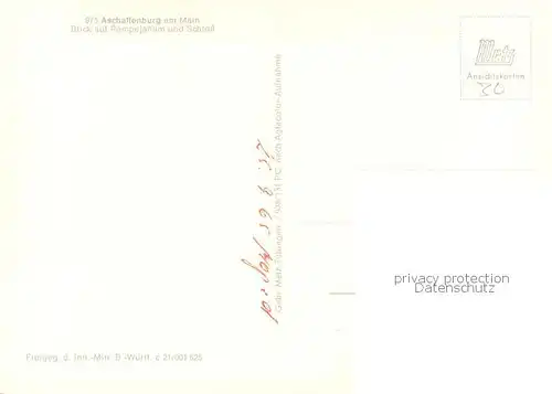 AK / Ansichtskarte Aschaffenburg_Main Blick auf Pompejanum und Schloss Aschaffenburg Main