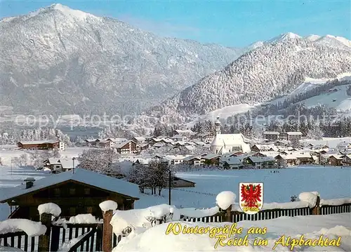 AK / Ansichtskarte Reith_Alpbachtal Winterpanorama Ortsansicht mit Kirche Alpen Reith Alpbachtal