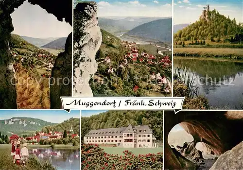 AK / Ansichtskarte Muggendorf_Fraenkische_Schweiz Teilansichten Panorama Hoehle Burgruine Muggendorf_Fraenkische