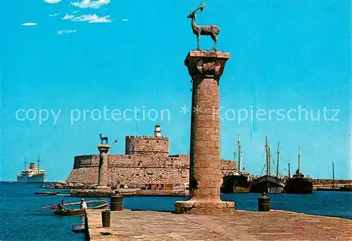 AK / Ansichtskarte Rhodos_Rhodes_aegaeis Eingang zum Hafen von Mendraki Rhodos_Rhodes_aegaeis