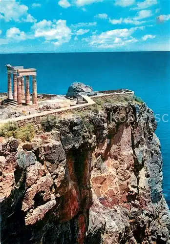 AK / Ansichtskarte Rhodos_Rhodes_aegaeis Akropolis von Lindos Fliegeraufnahme Rhodos_Rhodes_aegaeis