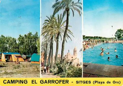 AK / Ansichtskarte Sitges_ES Camping El Garrofer Freibad 