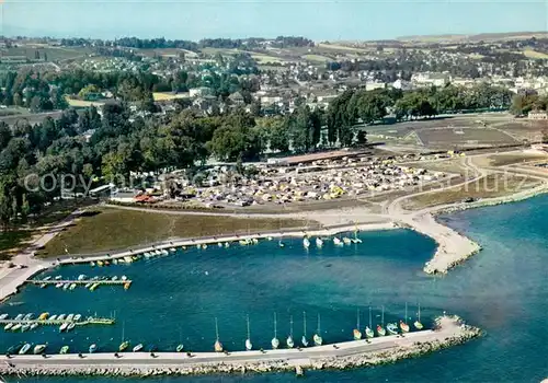 AK / Ansichtskarte Morges Camping TCS au bord du Lac Leman Vue aerienne Morges