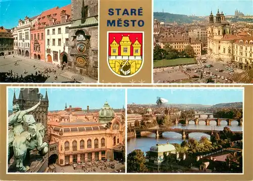 AK / Ansichtskarte Praha_Prahy_Prague Staromestska radnice Namesti a baroknim kostelem Obecni dum Prazske mosty Praha_Prahy_Prague