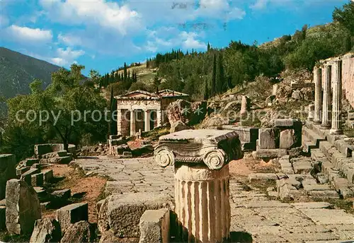 AK / Ansichtskarte Delphi_Delfi_Greece Stoa und Schatzhaus der Athener 