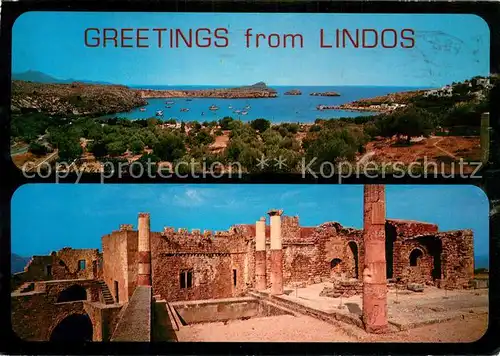 AK / Ansichtskarte Lindos_Lindo Akropolis von Lindos Byzantinische Kirche Lindos Lindo