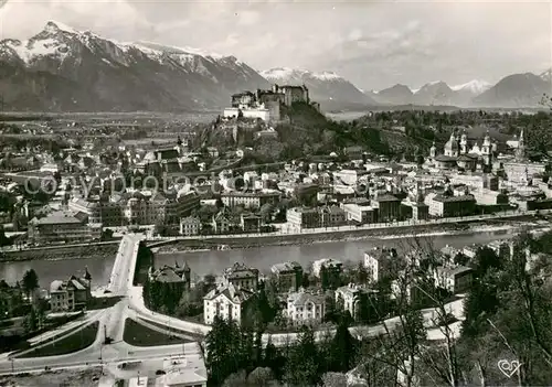 AK / Ansichtskarte Salzburg__oesterreich Blick vom Imberg auf Altstadt mit Untersberg und bayrische Berge 