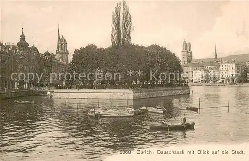 AK / Ansichtskarte Zuerich_ZH Bauschaenzli mit Blick auf die Stadt Zuerich_ZH