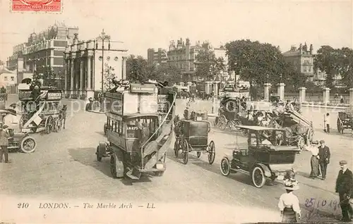 AK / Ansichtskarte London__UK The Marple Arch Pferdebus Automobil 