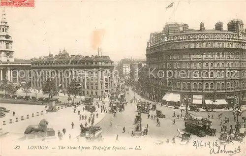 AK / Ansichtskarte London__UK The Strand from Travalgar Square Traffic 