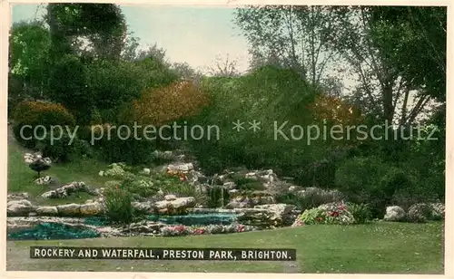 AK / Ansichtskarte Brighton_Hove Rockery and waterfall Preston Park Brighton Hove