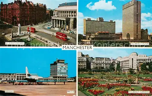 AK / Ansichtskarte Manchester__UK St. Peters Square Piccadilly Plaza Skyscraper Airport Piccadilly Gardens 