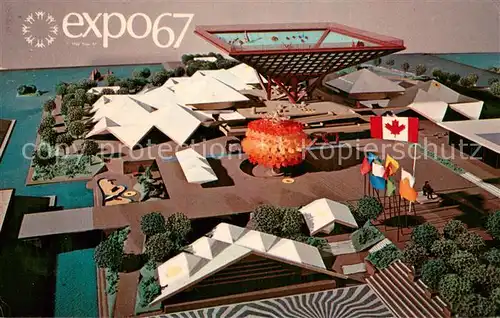 AK / Ansichtskarte Montreal_Quebec expo 67 Pavillon du Canada Illustration Montreal Quebec