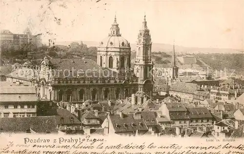 AK / Ansichtskarte Praha_Prahy_Prague Stadtbild mit Kirche Praha_Prahy_Prague