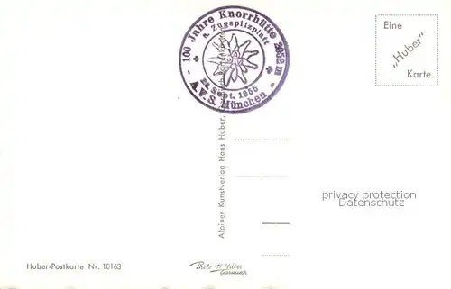 AK / Ansichtskarte Knorrhuette_2051m_Zugspitzplatt mit Hochwanger 