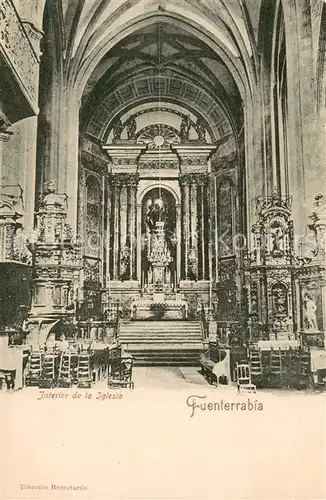 AK / Ansichtskarte Fuenterrabia_Hondarribia Interior de la iglesia 