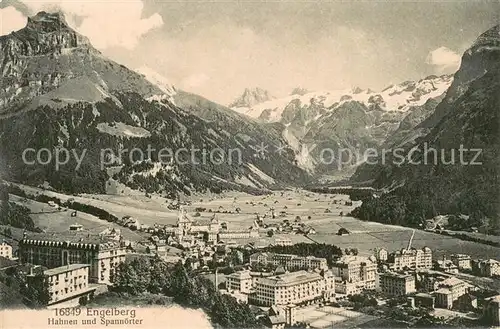 AK / Ansichtskarte Engelberg__OW Panorama Blick gegen Hahnen und Spannoerter Urner Alpen 